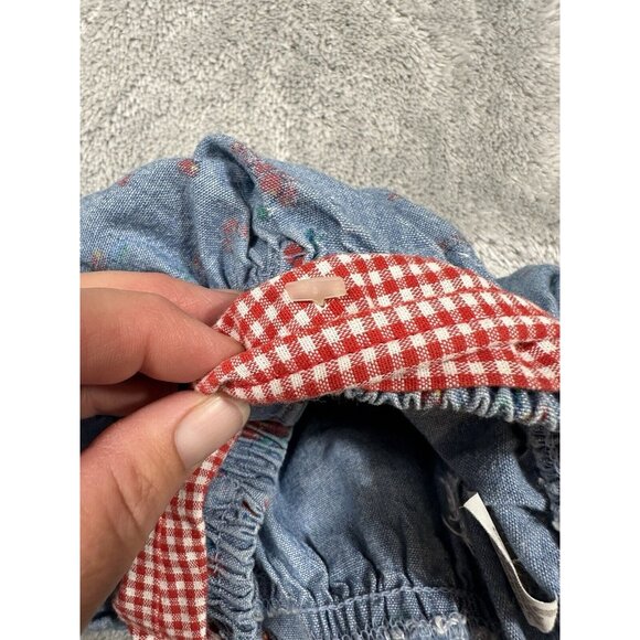 Vintage Oshkosh B Gosh Skirt Girls 3T Blue Tiered Cherry Print Red Tag Made USA - Picture 5 of 7